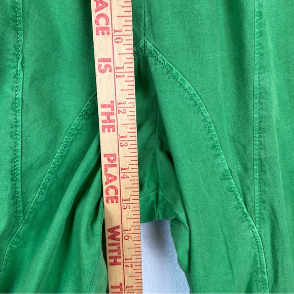 Free People Hadley Poplin Pants Size Medium Oversized Kelly Green Lightweight - Picture 5 of 9